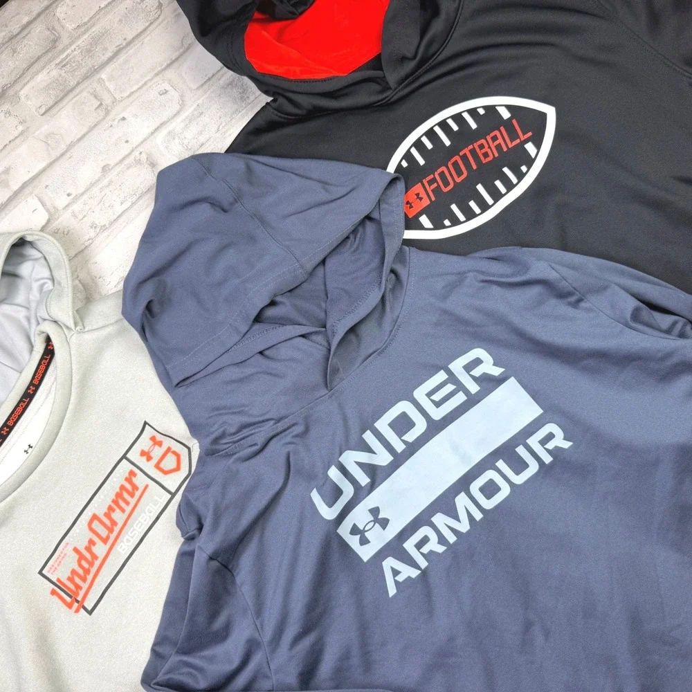 Under Armour Hoodie Lot Boys YXL Blue Black Gray Baseball Football EUC